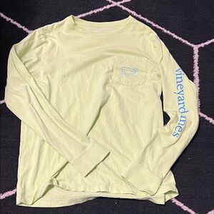 Vineyard Vines Neon Green Tee with Blue Accents